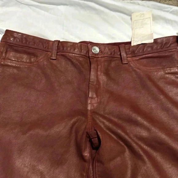 Banana Republic Skinny Jeans Women's 32 Burgundy Coated Mid Rise Ankle NWT - Picture 5 of 6